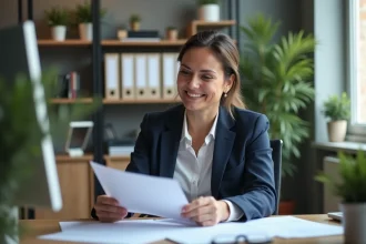 Gestionnaire de sant&eacute; femme en bureau professionnel