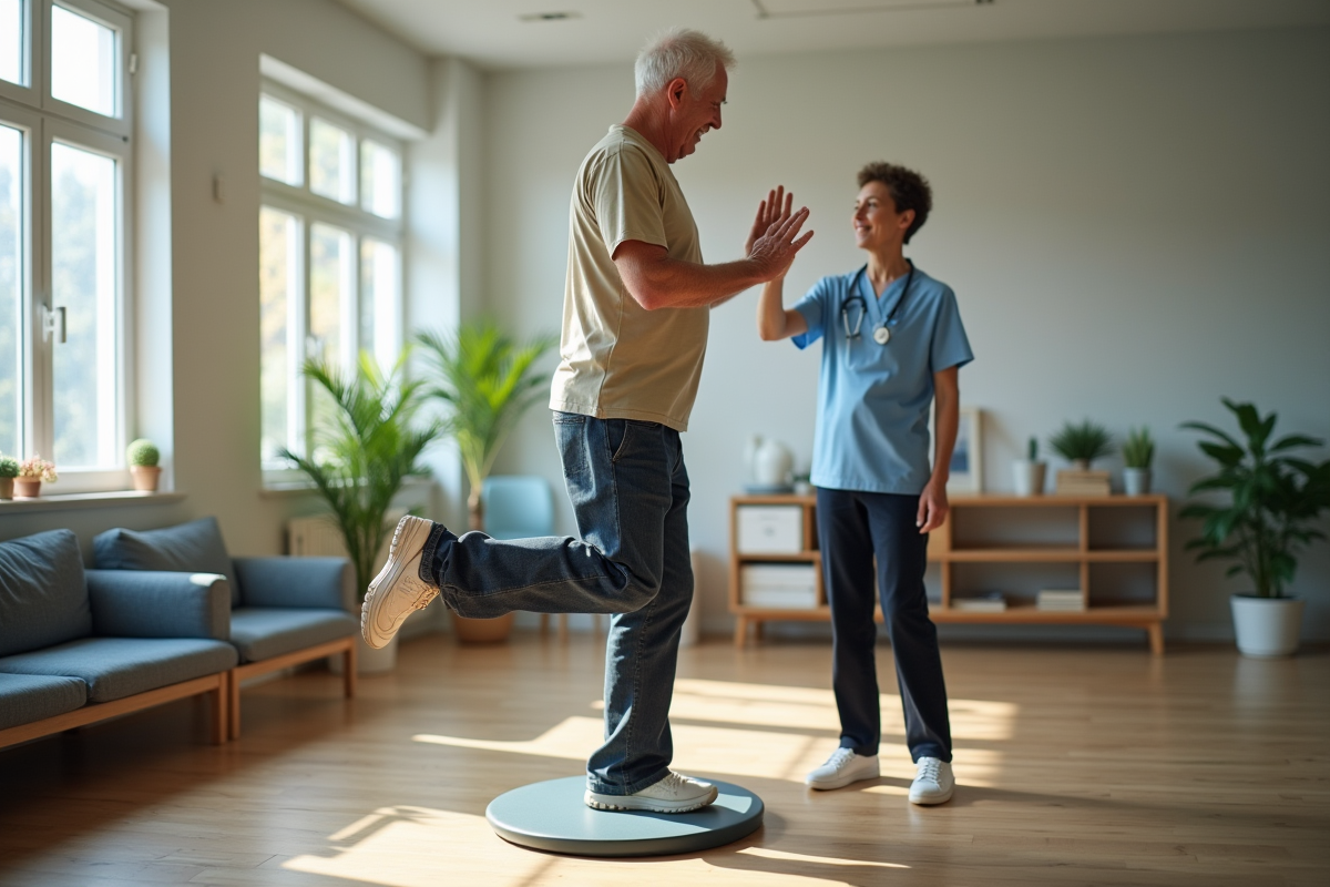 Homme senior en exercice d