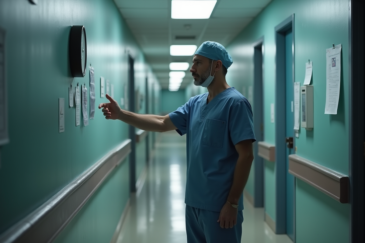 Infirmier vérifiant l